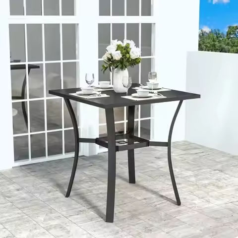 3 Piece HDPE Outdoor Bar Height Table and Chairs Set of 2 Includes High Top Patio Table and Chairs, (White, 3 Piece) Bar Tables https://tinyurl.com/26yvh2l9