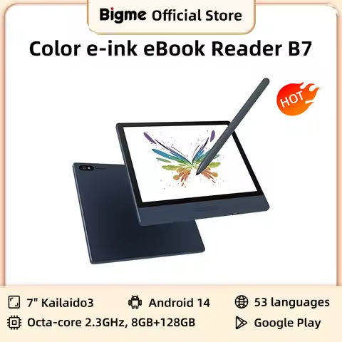 Bigme B7 ebook reader, 7” e-ink ereader, 300PPI, 8+128GB, Android 14 open system, Handwritten e-book tablet w/ 5MP rear camera https://tinyurl.com/2c2xr79u