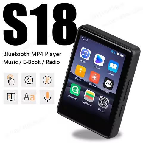 S18 MP4 Music Player Protable Touch Screen Walkman Bluetooth MP3 Player Support E-Book FM Radio Recording Alarm With TF Card https://tinyurl.com/28g8jzsm