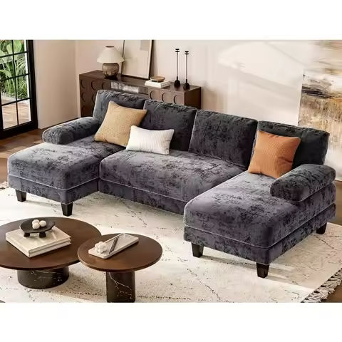Sofa,Modern Cloud Couch with Soft Boucle Upholstered, 3 Seater Comfy Couch for Living Room Home Office- Sherpa Curved Grey Couch https://tinyurl.com/25n64x2f