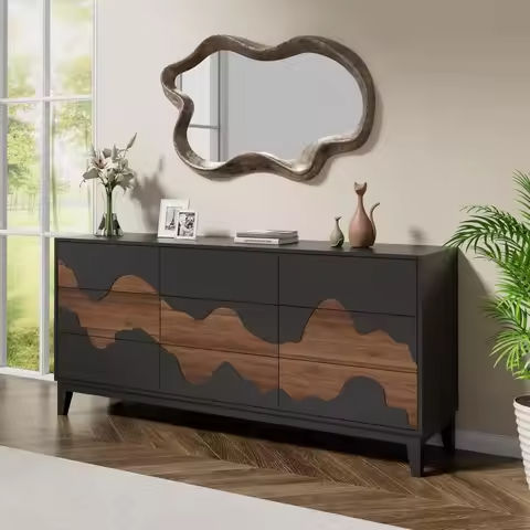 Dresser Multi-Functional Flip Cream Style Modern Simple Internet Celebrity Storage Cabinet Small Apartment Integrated https://tinyurl.com/28hnph7m