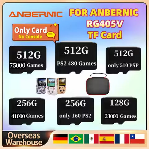 For ANBERNIC RG405V TF Card Handheld Game Console Memory Card Preloaded Game For Handheld Game 512G Built in 75000 Games RG 405V https://tinyurl.com/22lzwc4u