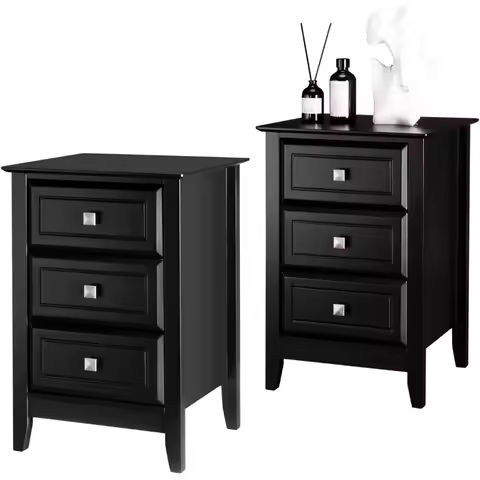 End Tables Storage Unit Bedside Table Stable Bedside Table with Two Drawers Floor Cabinet Bedroom Nightstand Storage Organizer https://tinyurl.com/29s6c8ox