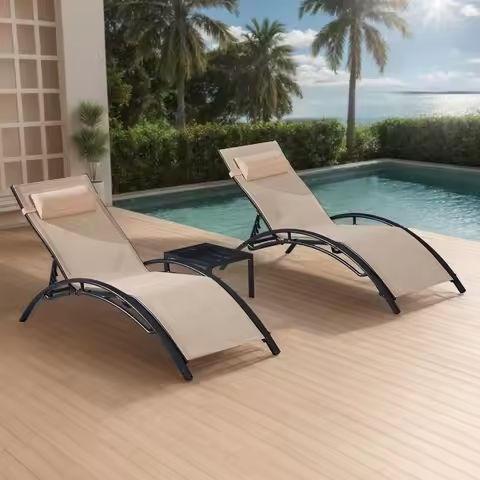 Domi Aluminum Outdoor Patio Daybed with Retractable Canopy Bed, Double Chaise Lounge Outdoor Grey Curtain with Beige Cushion & C https://tinyurl.com/2axwusmt