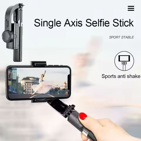 Mini Handheld Gimbal Selfie Stick with Lightening Bolt Lamp Portable Phone Holder Monopod for Photography https://tinyurl.com/25q7agrs