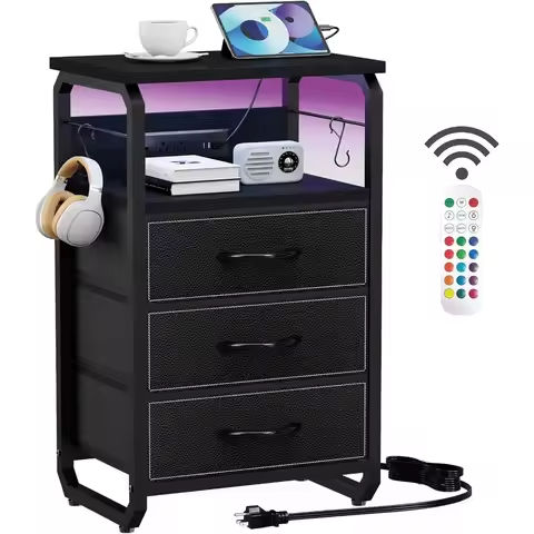JHK Bedside Table For Bedroom With 10 Fabric Drawers Nightstand Storage Cabinet With Steel Frame Clothes Storage Display Cabinet https://tinyurl.com/26so79ev