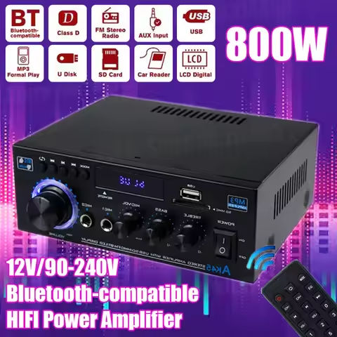 1600W Peak Power HiFi Sound Amplifier Digital 4 Channel Audio Amplifier Bluetooth Karaoke Player FM Radio Support Remote Control https://tinyurl.com/25cgxqsx