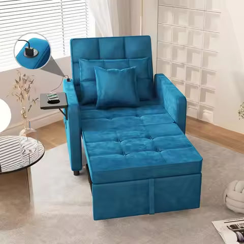 Tufted Soft Chaise Lounge Indoor, Linen Rivets Chaise Lounge Chair for Bedroom Living Room, Armless Upholstered Chaise Couch Cha https://tinyurl.com/22js25r4