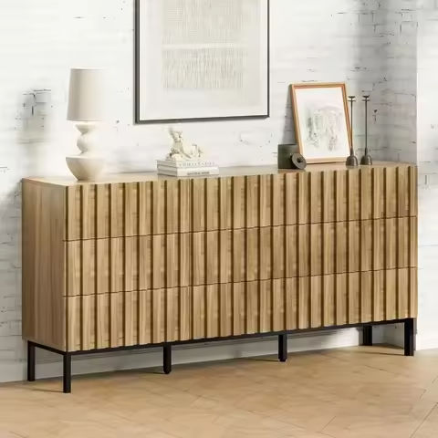 9 Drawer Dresser for Bedroom, 58.35” Black Wood Dresser Storage Organizer with Power Outlets for 65” TV, Led Dressers with Op https://tinyurl.com/25jl683p