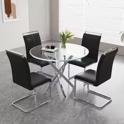 Luxury Dining Room Set: 8 MANBAS Stainless Steel Genuine Leather Chairs, and Rectangle Table Made In Marble and Sea Shell https://tinyurl.com/2c3mmegu