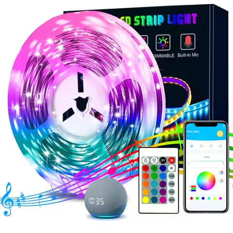 WiFi Bluetooth LED Strip Lights 20M RGB 5050/3825 SMD Flexible Ribbon Waterproof RGB LED Light 5M 10M Tape Diode DC 12V Control https://tinyurl.com/24tawfhc