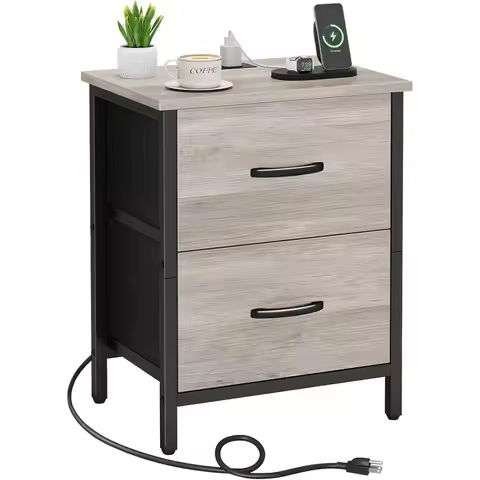 Everyday Side Table with Fast Charging Station – USB C Cable Fast Charging, Wooden Black Nightstand Bedside Table with Drawer https://tinyurl.com/2dx3ylvz