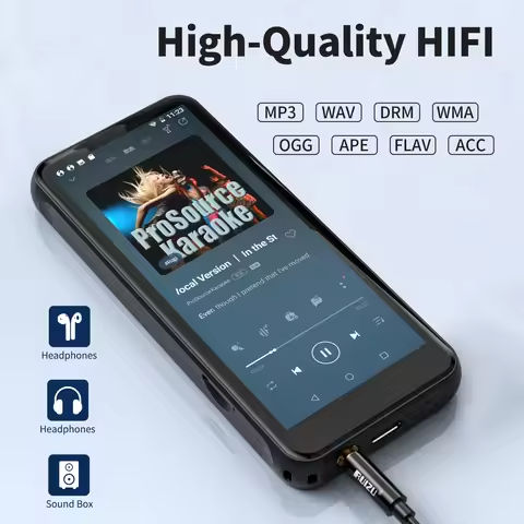 RUIZU Z80 Android WiFi MP5 MP4 MP3 Player Bluetooth With Speaker Touch Screen Support FM Recorder E-Book TF SD Card APP Download https://tinyurl.com/2c5spd4x