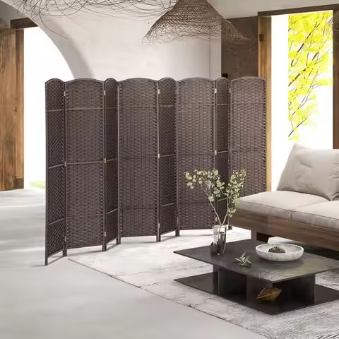 Room Divider Screen, Freestanding Privacy Partition Wall, Zipper Connected Panels with Wheels, Office Space Separator https://tinyurl.com/2xnlzf37