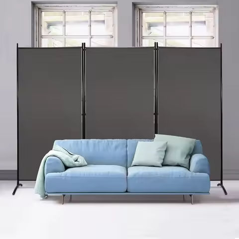 4-Panel Room Divider – Foldable Freestanding Partition, Bla Fabric And Iron Structure, Ideal For Creating Private Space, https://tinyurl.com/27kfcptb