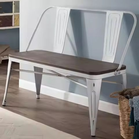 Erommy Metal Bench Industrial Mid- 2 Person Chair With Wood Seat,Dining Bench With Floor Protector Copper Az1006 https://tinyurl.com/2af2rtbp