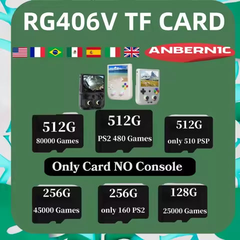 For ANBERNIC RG406V TF Game Card Video Game Consoles PSP 512G 80000 Game Pre-install Retro Games 256G  RG406V Memory Card https://tinyurl.com/2a83m7qb