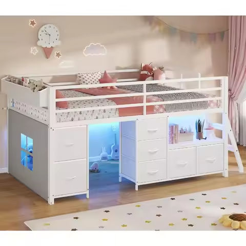 Rhomtree Twin Size Wood Platform Bed Captain Storage Bed with 6 Drawers Kids Bedroom Furniture (Oak) https://tinyurl.com/2yu6e4bl
