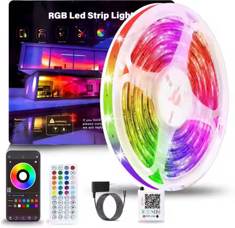 16ft/49ft/98ft/196ft Long LED Strip Lights – Color-Changing RGB Music Sync LED Rope Lights With 44-Key Remote And Phone App Cont https://tinyurl.com/277fsf69