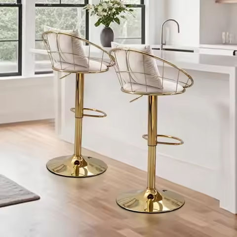 Bar Stool Set of 2, Fabric Counter High Stools with Back and Armrest 360° Swivel Walnut Bar Chair for Kitchen Island Home Dining https://tinyurl.com/2dkzstkn