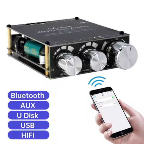 WOOPKER 200W Sound Amplifier MT19 BT TPA3116D2 Bluetooth 5.3 Class D Channel 2.0 Hifi Amplifier with RGB Light for Home Karaoke https://tinyurl.com/29h7mxyv