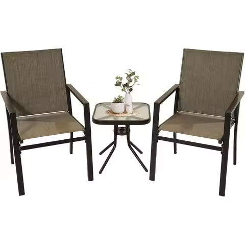 3 Pieces Furniture Outdoor Patio Conversation Bistro Set Modern Porch Lawn Chairs with Coffee Table, Garden Furniture Sets https://tinyurl.com/22ew6kpk