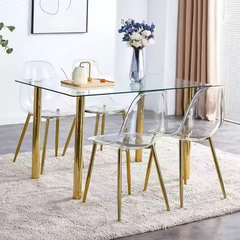 5 Piece Dining Table Set for 4, Faux Marble Kitchen Table and Chairs Set of 4, Modern Rectangular Dining Room Table with Upholst https://tinyurl.com/26pmbjt7