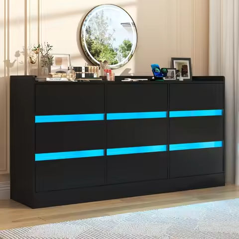 6 Drawer Dresser for Bedroom, Large Wood Dressers & Chests of Drawers 52” Long Modern Sideboard Buffet Cabinet with Storage Ac https://tinyurl.com/2a24r9t6