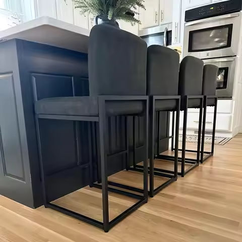 2PCS Modern Velvet Bar Stool Metal Frame Chairs Adjustable Counter Seat Height with Nailheads Trim Footrest for Dining Room https://tinyurl.com/2ccg3pf4