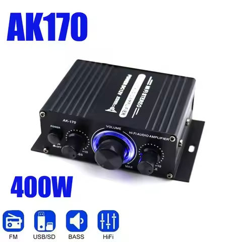 Woopker Audio Amplifier AK55 HiFi Stereo Channel2.0 RMS70W*2 Bluetooth 5.3 Support AUX/OPT/RCA Powered Subwoofer Power Amplifier https://tinyurl.com/24o6kv7r