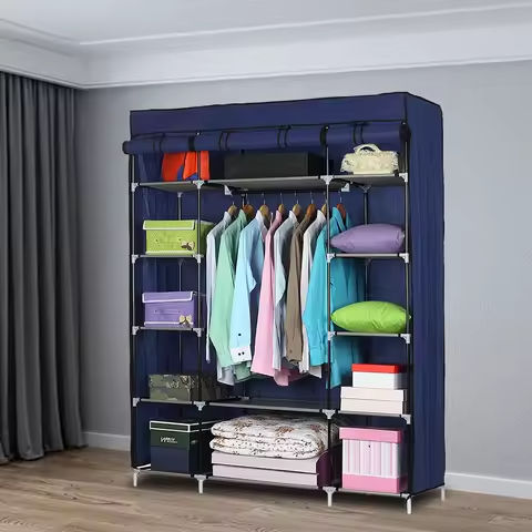 JHK Bedside Table For Bedroom With 10 Fabric Drawers Wardrobe Steel Frame Closet For Storage Cabinet Living Room Of Furniture https://tinyurl.com/29sdduce