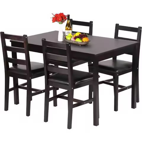 5-7 Pieces Folding Extendable Dining Table Set with Storage Drawers & Wheel https://tinyurl.com/25uk72ym