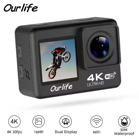 Action Camera Ultra HD 2.0-inch 4K/30FPS WiFi Helmet Video Recording Cycling Skiing Sport Cameras 30m Underwater Waterproof Gift https://tinyurl.com/2y7xn5jx