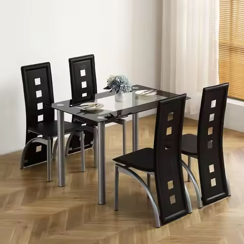 9-Pcs Dining Table Set, 63″ Large Wood Rectangular Table with 8 Upholstered Chairs, Modern Kitchen and Tables Set for Dining Ro https://tinyurl.com/29bzzn53