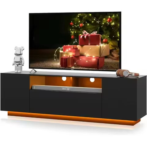 TV Stand for 65 Inch TV, Modern Entertainment Center with Storage Cabinet and Open Shelves https://tinyurl.com/253yggth