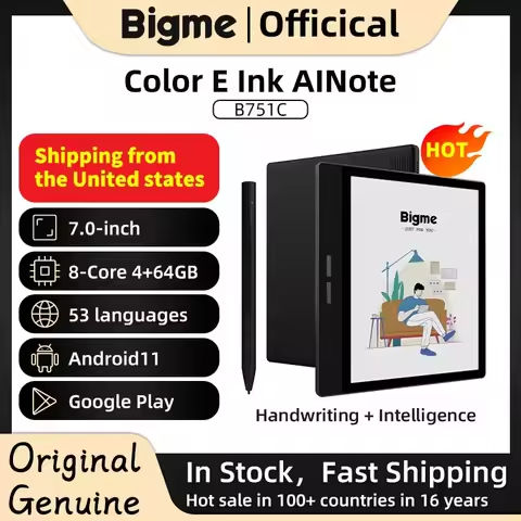 Bigme B751C 7” Color Eink Screen Ebook Reader Electronic Epaper Books Notebook E-Ink Display E-book Ereader Android Tablet https://tinyurl.com/2br8s4kl