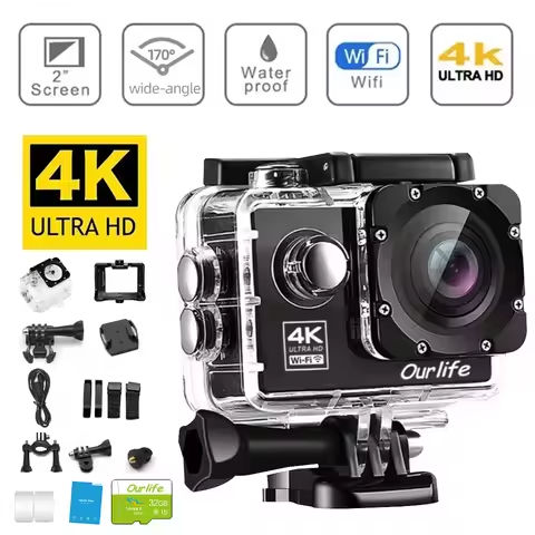 WiFi Action Camera 30m Waterproof Recording Camera 120° Wide Angle Exercise Video Recorder with Accessories Kit https://tinyurl.com/25sg5ghx