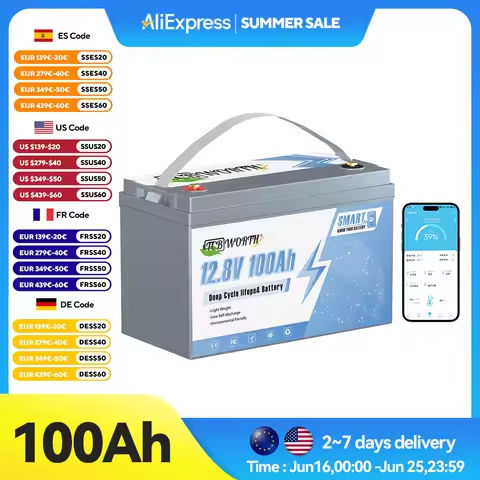 MHPOWOS LiFePO4 Deep Cycle Lithium Battery 12V/24V 8AH 10AH 20AH 30AH 100AH 200AH Rechargeable battery for Marine Solar Off-grid https://tinyurl.com/28nd9cvn