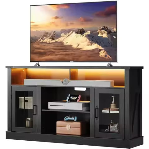 TV Console Stand Dresser with Storage Living Room 2-Drawer Entertainment Center with Open Shelf Fabric Drawer TV Cabinet https://tinyurl.com/246uvpxn
