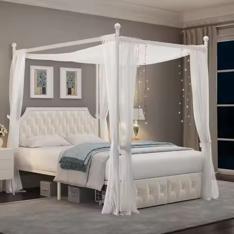 Queen Size Bed Frame – Storage Headboard Bed with Sliding Doors, LED Lights & USB Charging Station, Metal Platform Bed Frame, Gr https://tinyurl.com/26jma8d9