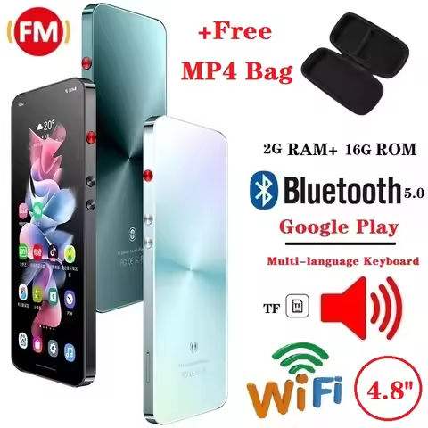 Multiple Languages Wifi Bluetooth MP4 Player 16GB Google Play Android Touch Screen HIFI Music MP4 Video Player TF Card Speaker https://tinyurl.com/236fzcwy