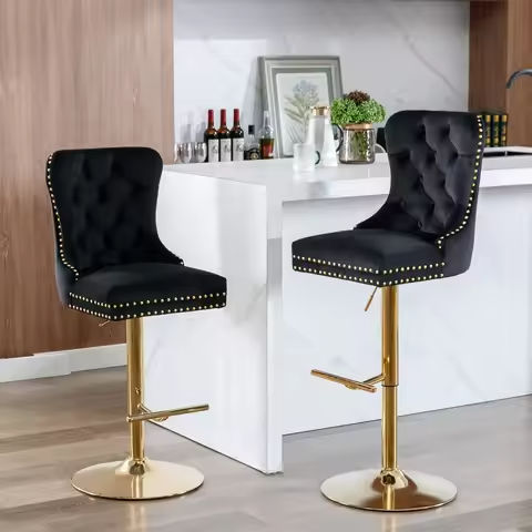 31″ Bar Stools Set of 2, Swivel Bar Height Bar Chairs with Contoured Backrest, Padded Seat & Rubber Wood Legs, Farmhouse Wooden https://tinyurl.com/2dazasfp