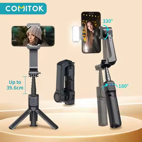 Q09 Fill Light Gimbal Stabilizer Bluetooth Tripod Selfie Stick Phone Stand Holder For iPhone IOS Xiaomi Android Phone https://tinyurl.com/23jxpzmx
