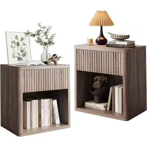 White Nightstands, Modern Bedside Table with Drawer and Opening Storage, Storage Side End Table for Small Spaces, Wood Night Sta https://tinyurl.com/22v8ewkc