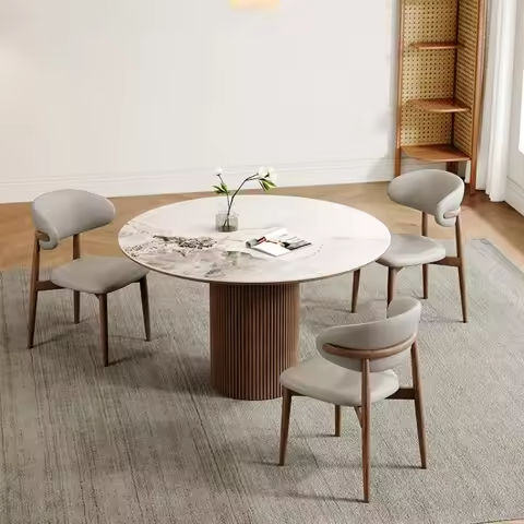 French retro solid wood long table conference table small apartment home  designer rectangular one and four chairs https://tinyurl.com/24bb6eoh