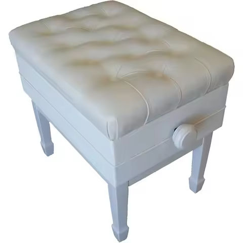 Round Ottoman with Removable Lid Upholstered, Multifunctional Vanity Chair, Soft Footrest Stool Ottoman, White Stools & Ottomans https://tinyurl.com/2akymuu6