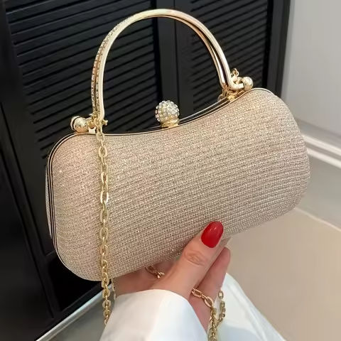 Shiny Mini Evening Bag, Rhinestone Chain Purse, Luxury Glitter Banquet Handbag, Perfect For Party, Wedding, Prom, Dinner/Banquet https://tinyurl.com/28ogxs29