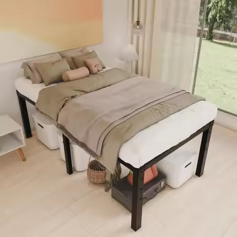 King Upholstered LED Bed Frame with 2 Storage Drawers, Velvet Platform Bed with Wingback Headboard, Solid Wooden Slats Support https://tinyurl.com/26g6r4hb
