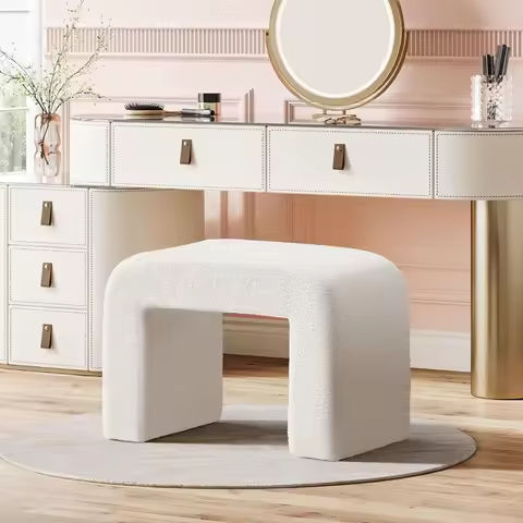 Small Ottoman Storage Sherpa Foot Rest for Couch Teddy Foot with Storage White Vanity Stool for Makeup Room Stools & Ottomans https://tinyurl.com/22p98vtf