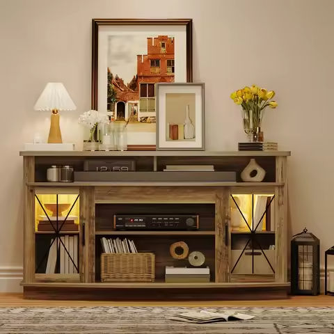 TV Stand for 65 Inch TV, Modern Entertainment Center with LED, 58″ TV Console with Storage Cabinet, TV Stands for Living Room https://tinyurl.com/24x36h7z